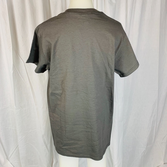 The Alamo Raised Print Spell Out Gray Crew Neck Sm - Picture 5 of 8